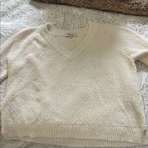 Madewell Cream V-Neck Sweater